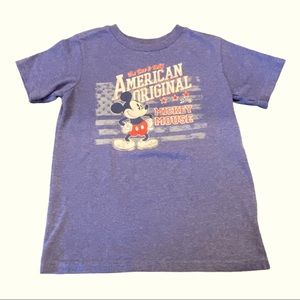 Disney Store Kids Mickey Mouse T Shirt Blue Size 5 American Flag